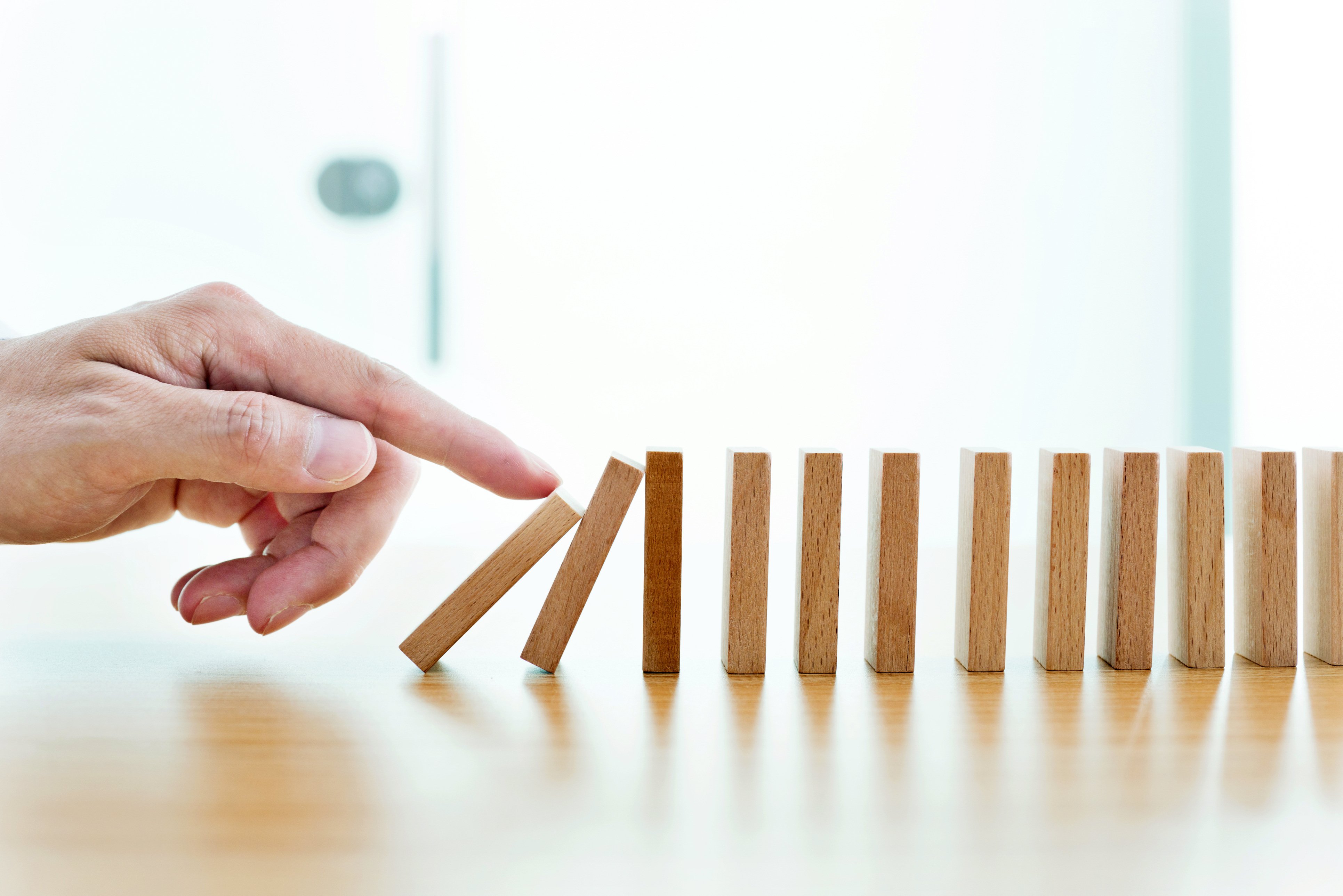 Image Finger Pushing Dominoes